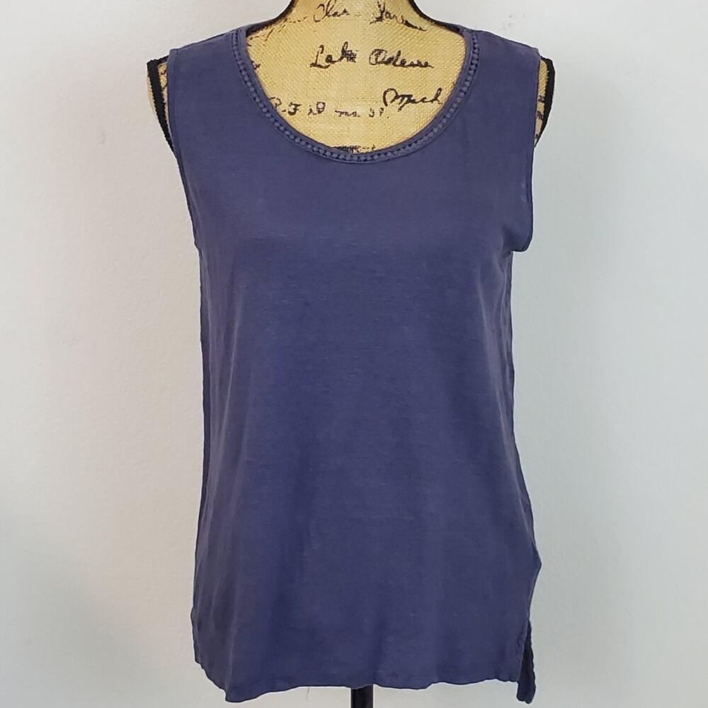 St. Tropez West linen tank sz L